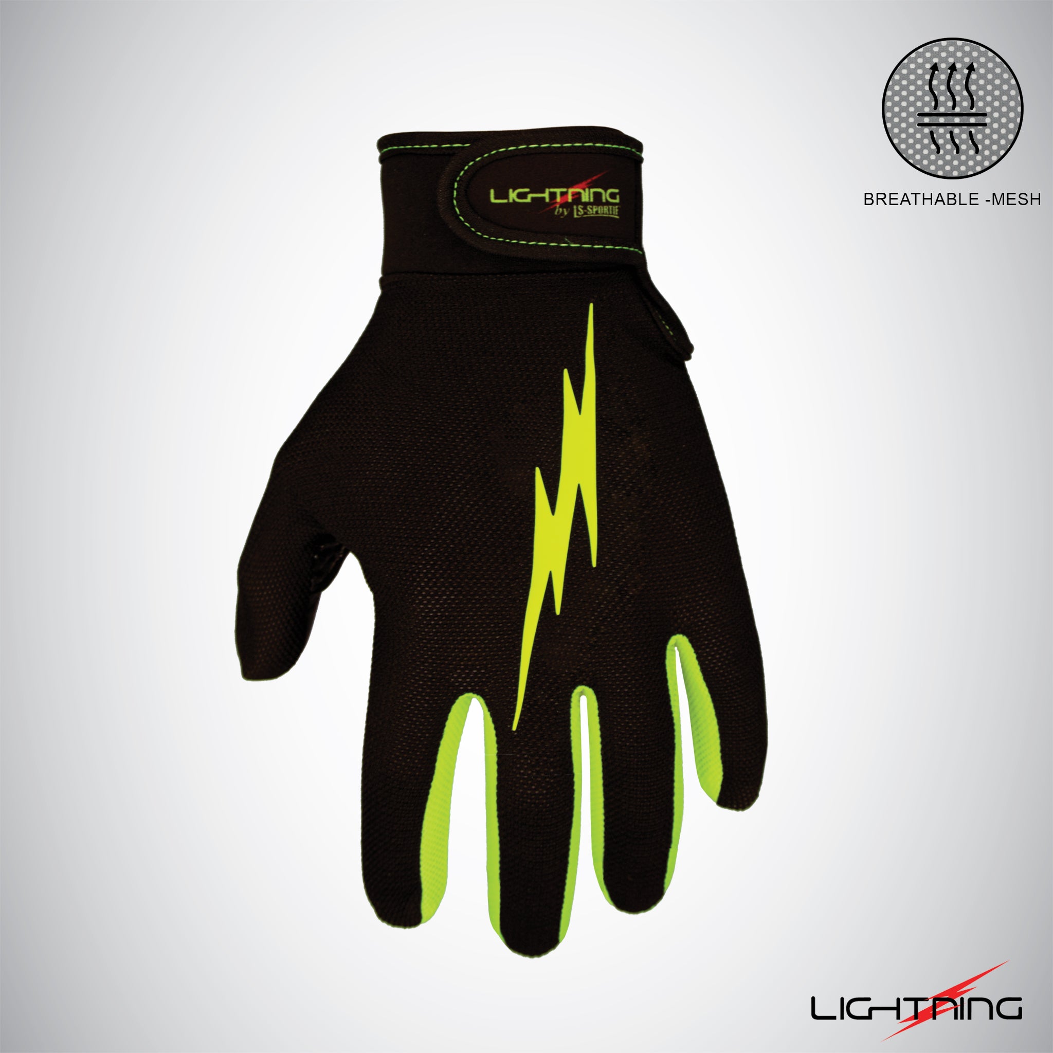 LIGHTNING Glove Mesh - Black/Lime